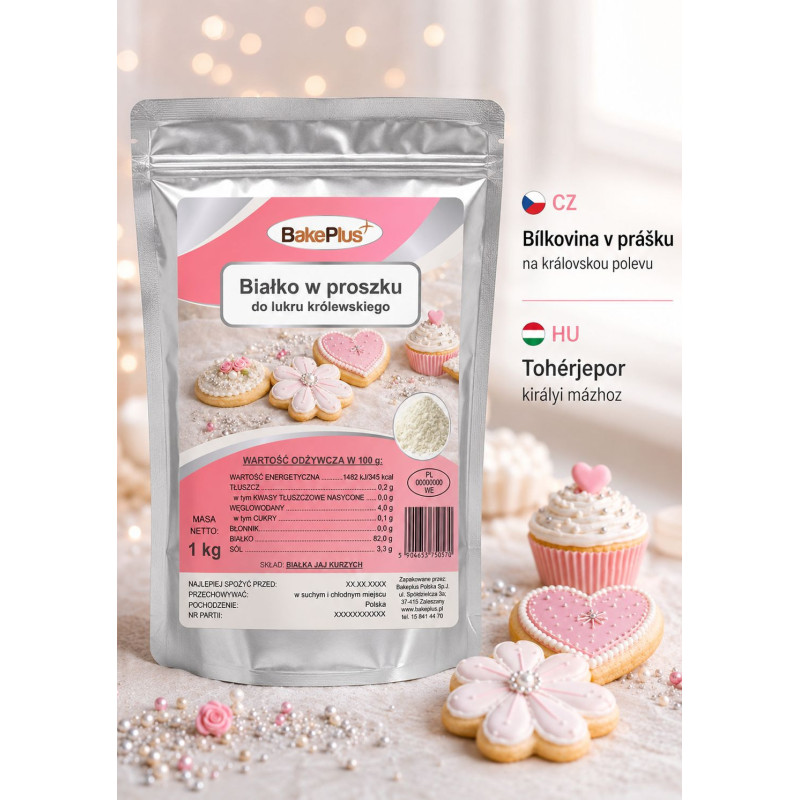Białko w proszku do lukru królewskiego